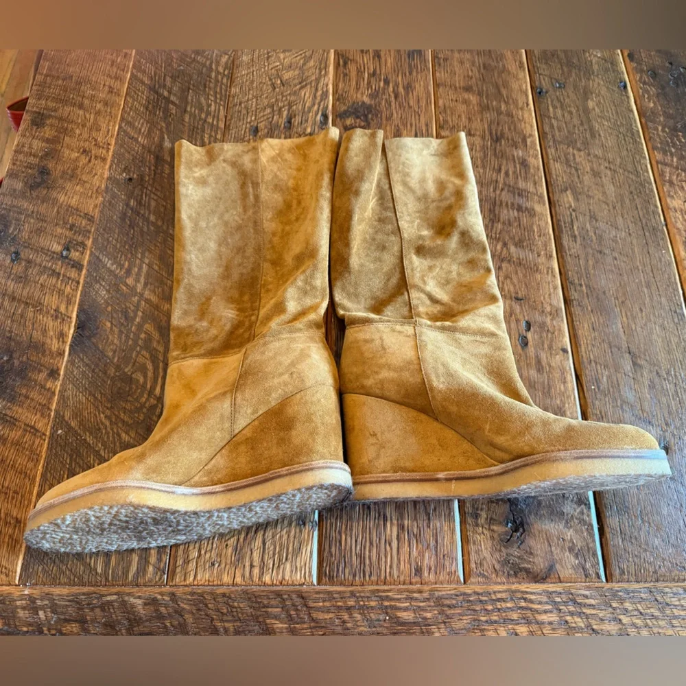 ba&sh Tan Wedge Boots